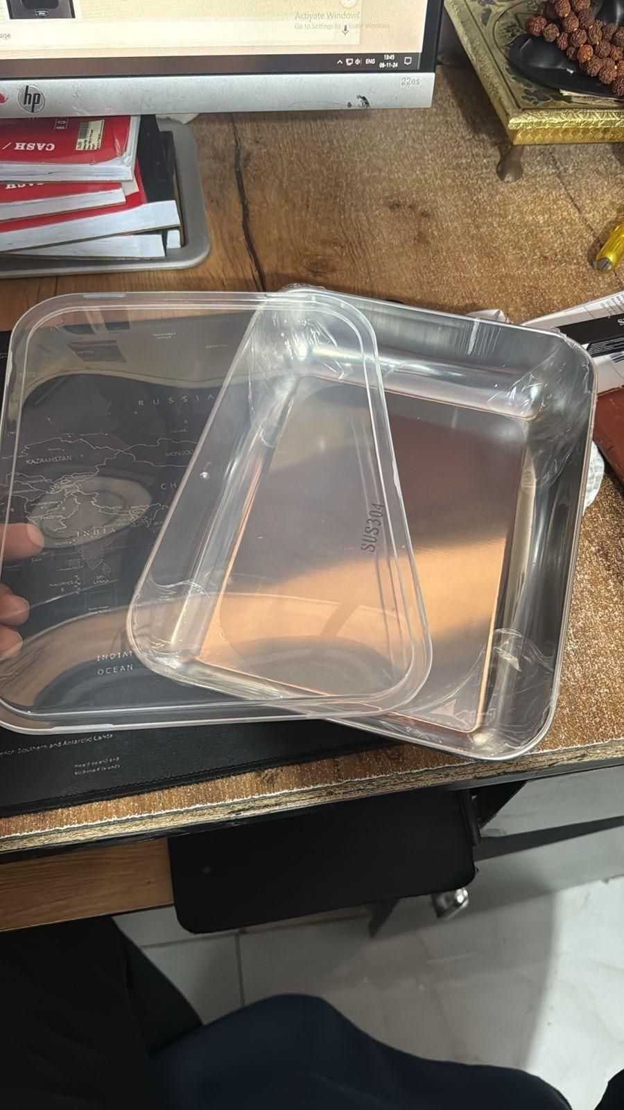 Premium Non Stick Baking Pan Food Storage Box with Cover Pack of 2