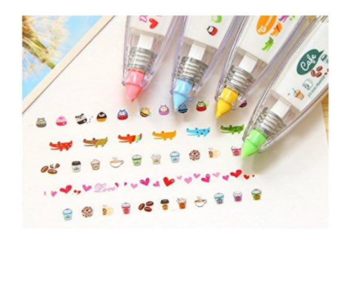 Decoration Tape Cute Novelty Sticker Pen Machine Pack of 2