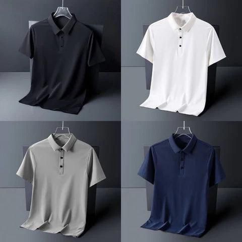 Premium Poly Matte Solid Half Sleeves Mens Polo T-Shirt Pack Of 4