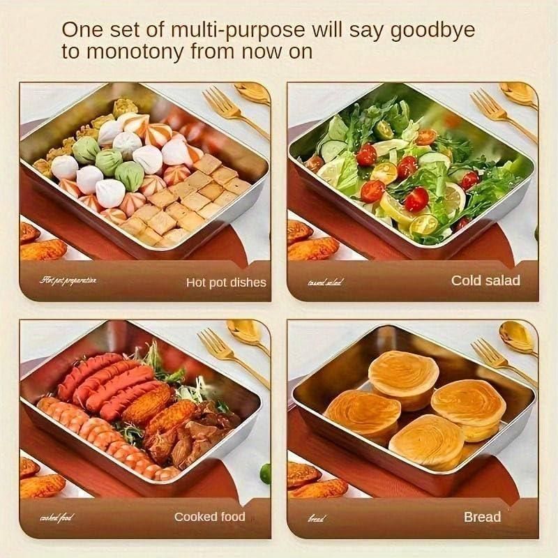 Premium Non Stick Baking Pan Food Storage Box with Cover Pack of 2