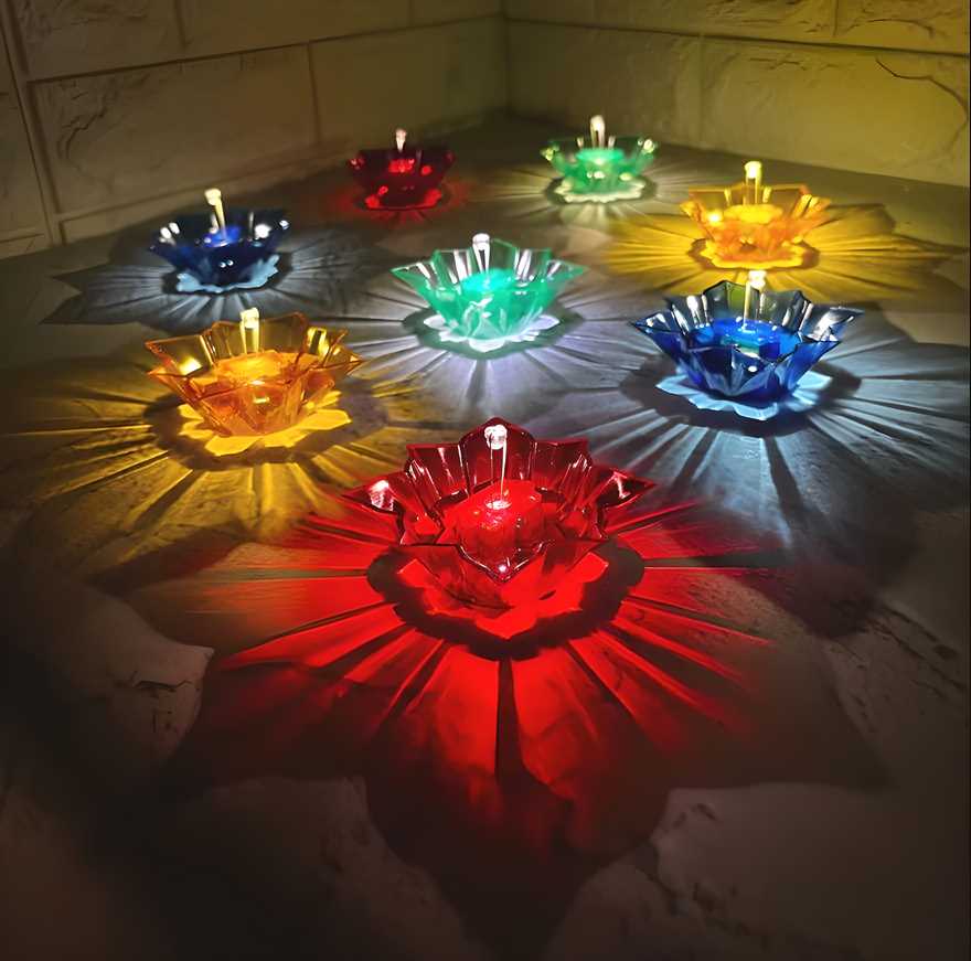 Electric Water Sensor Reflection Led Diyas Candle with Water Sensing Technology