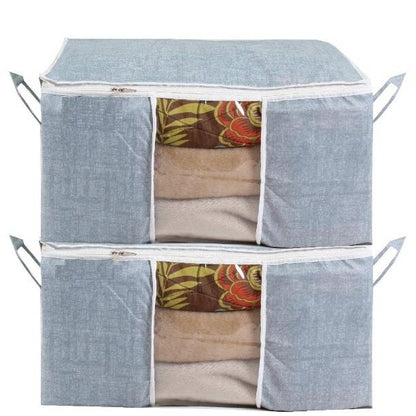 Storage Bag-UnderBed Blanket Storage Bag Covers With Handles(Set of 2)