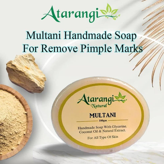 Organic Multani Mitti Handmade Soap With Multani Mitti For Remove Pimple Marks (Pack Of 4)