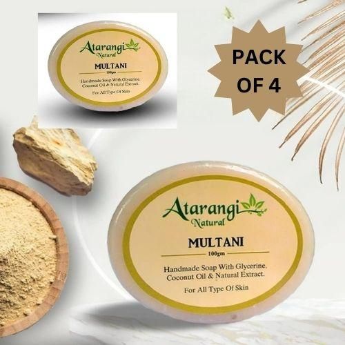 Organic Multani Mitti Handmade Soap With Multani Mitti For Remove Pimple Marks (Pack Of 4)
