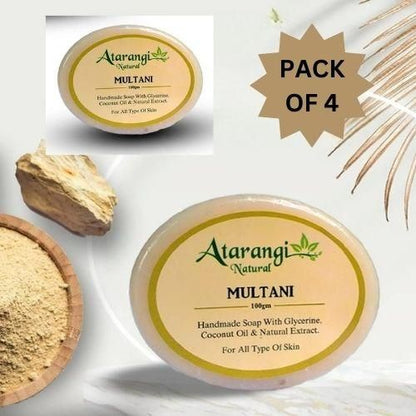 Organic Multani Mitti Handmade Soap With Multani Mitti For Remove Pimple Marks (Pack Of 4)