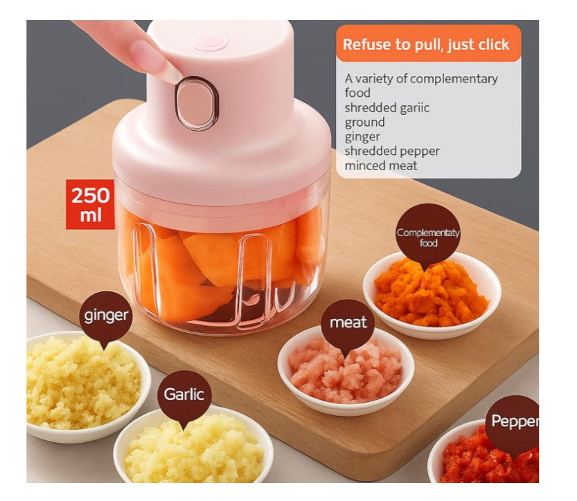 KolorFish Electric Mini Garlic Chopper 250ml Electric Vegetable Chopper